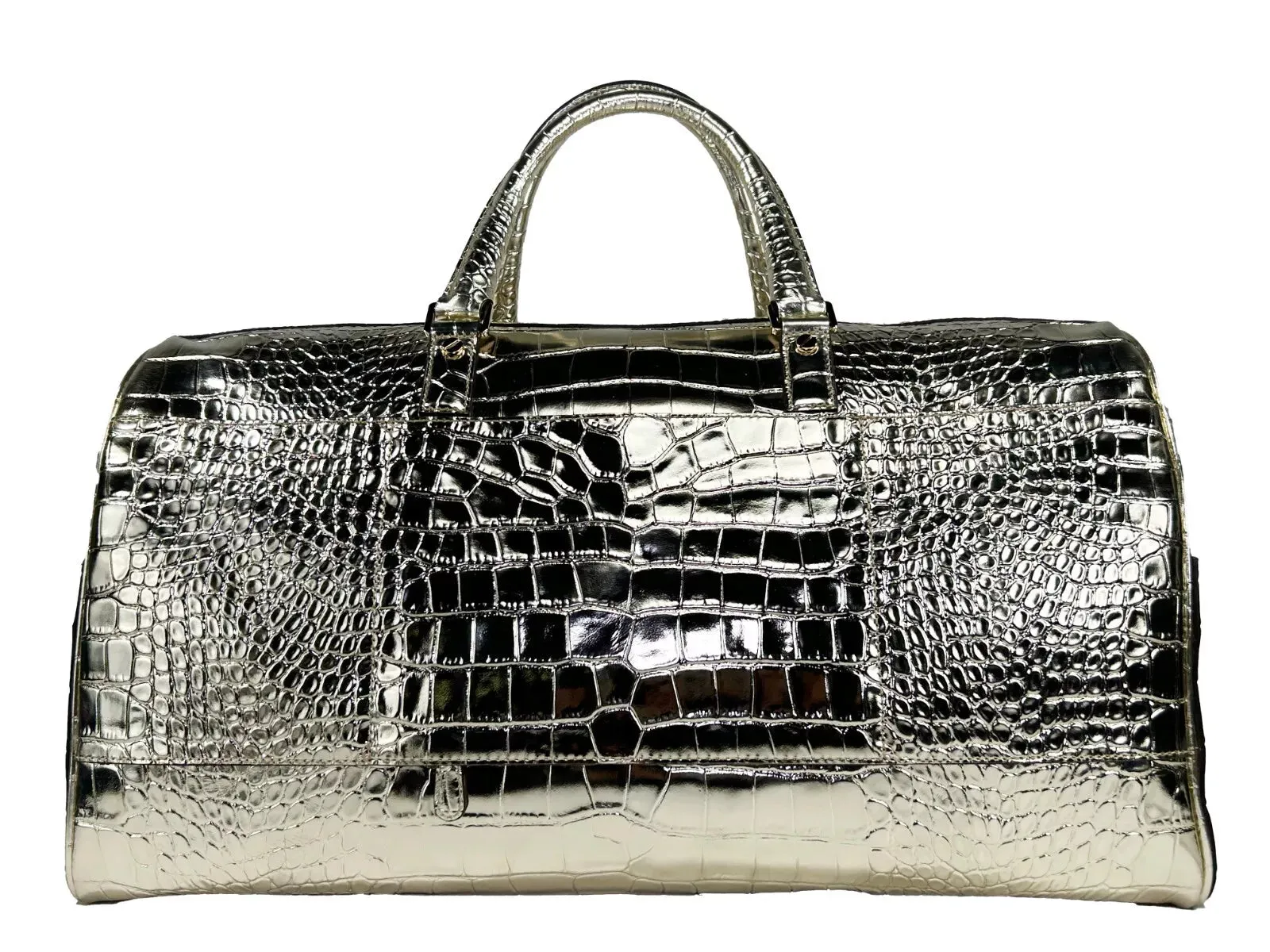Bedford Travel XL Embossed Duffle Bag Weekender Gold