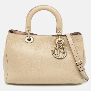 Beige Leather Medium Diorissimo Shopper Tote