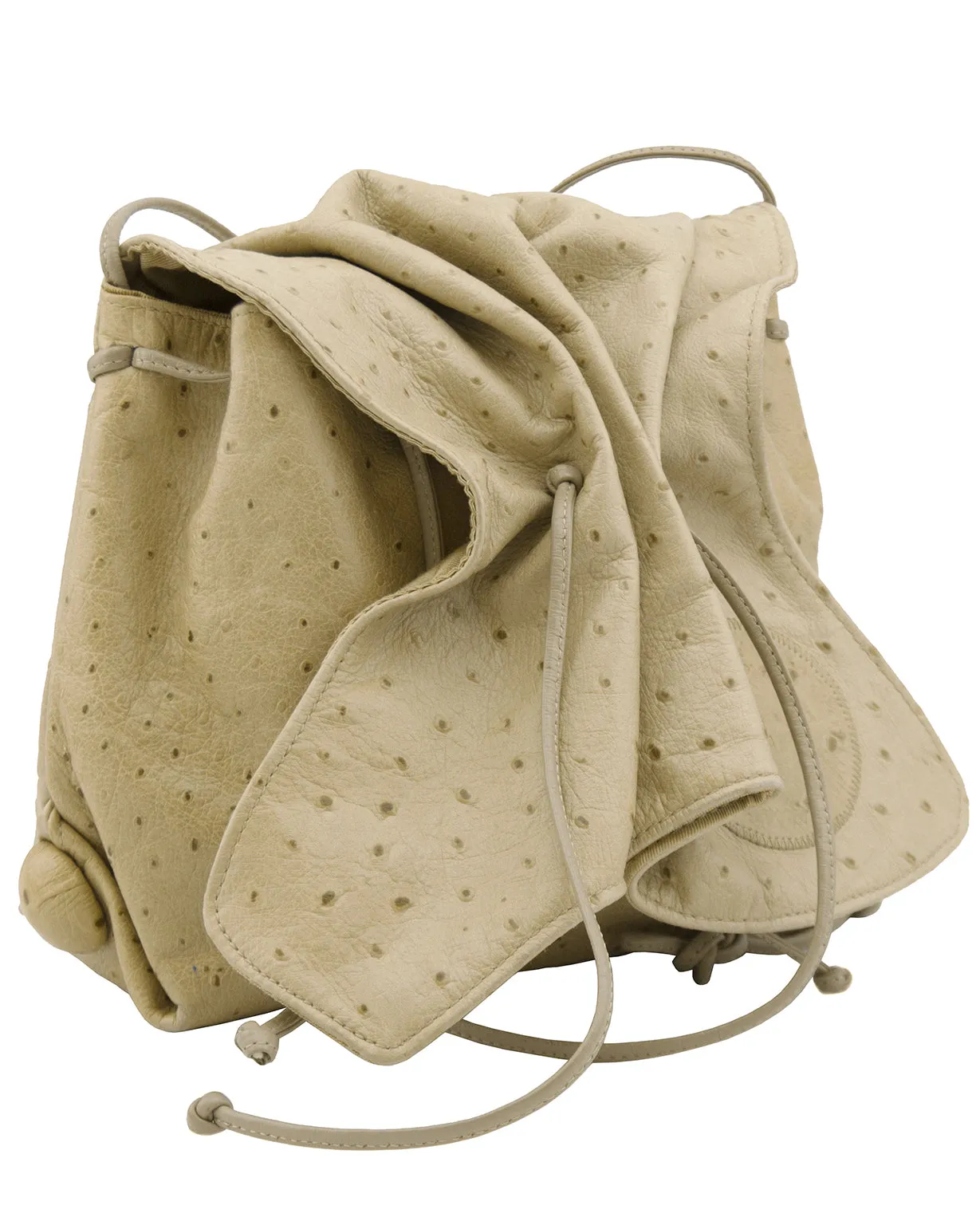 Beige Ostrich Mini Sac