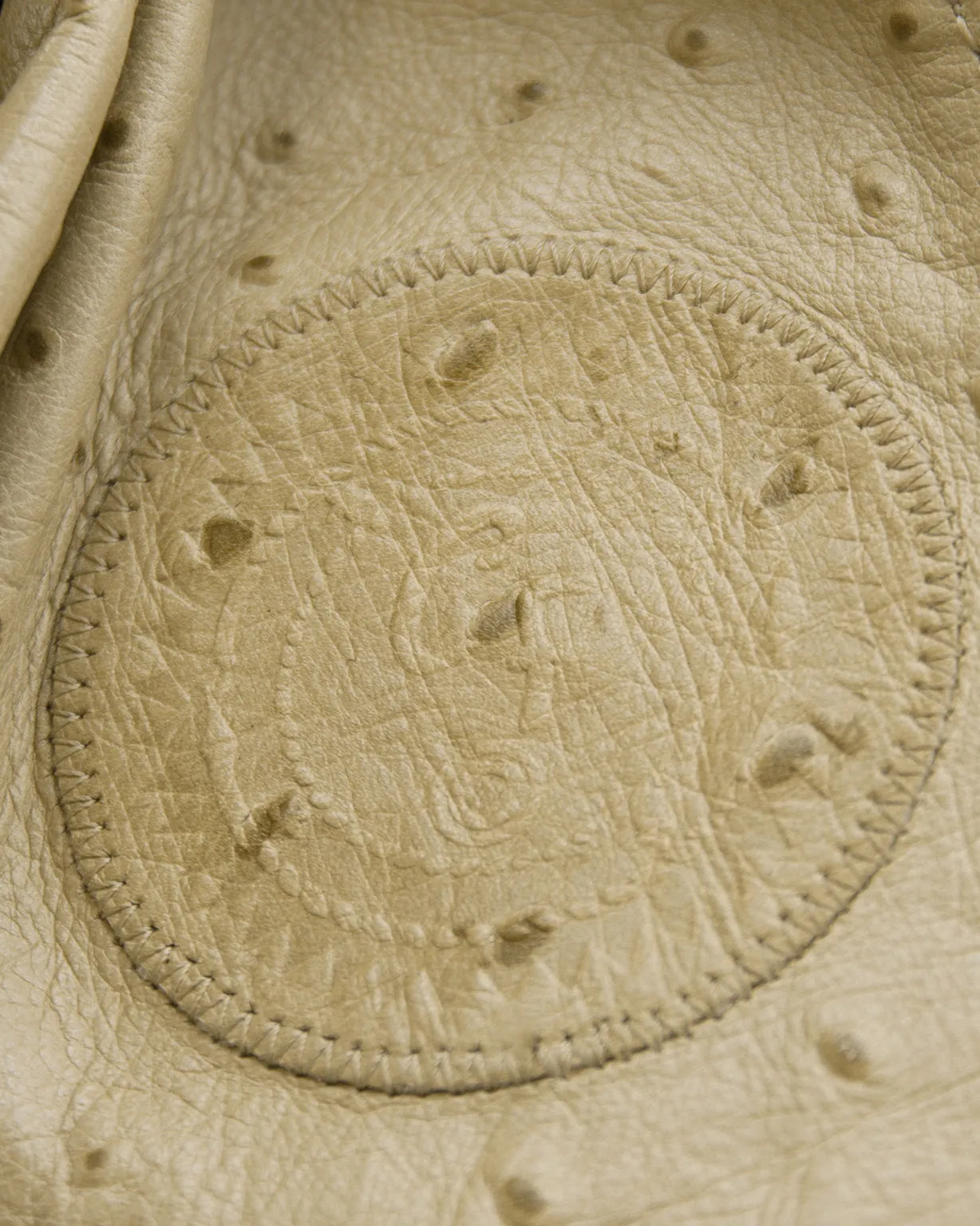 Beige Ostrich Mini Sac