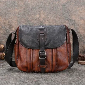 Best Black Gray Leather Womens Shoulder Bag Vintage School Messenger Bag for Ladies