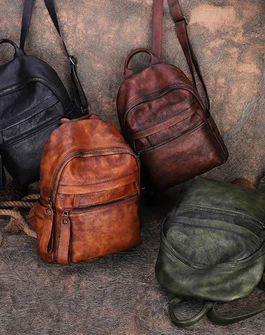 Best Vintage Leather Rucksack Bag Womens Vintage School Backpacks Leather Backpack Purse