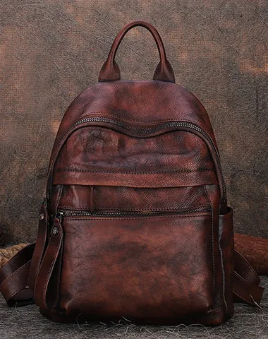 Best Vintage Leather Rucksack Bag Womens Vintage School Backpacks Leather Backpack Purse