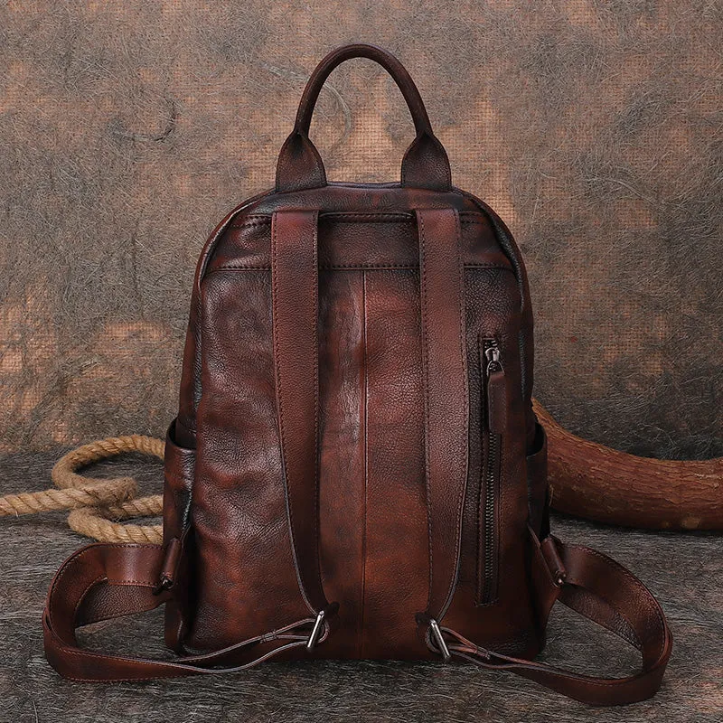 Best Vintage Leather Rucksack Bag Womens Vintage School Backpacks Leather Backpack Purse