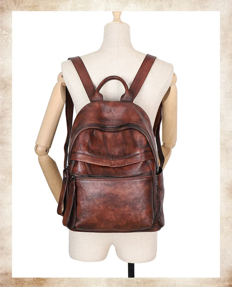 Best Vintage Leather Rucksack Bag Womens Vintage School Backpacks Leather Backpack Purse