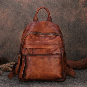 Best Vintage Leather Rucksack Bag Womens Vintage School Backpacks Leather Backpack Purse