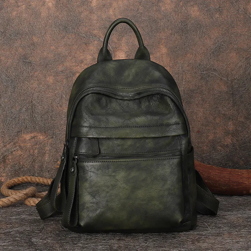 Best Vintage Leather Rucksack Bag Womens Vintage School Backpacks Leather Backpack Purse