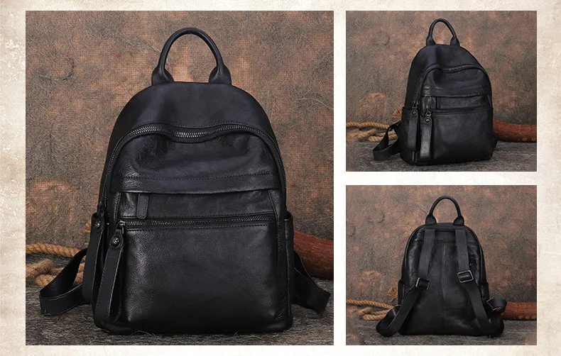 Best Vintage Leather Rucksack Bag Womens Vintage School Backpacks Leather Backpack Purse