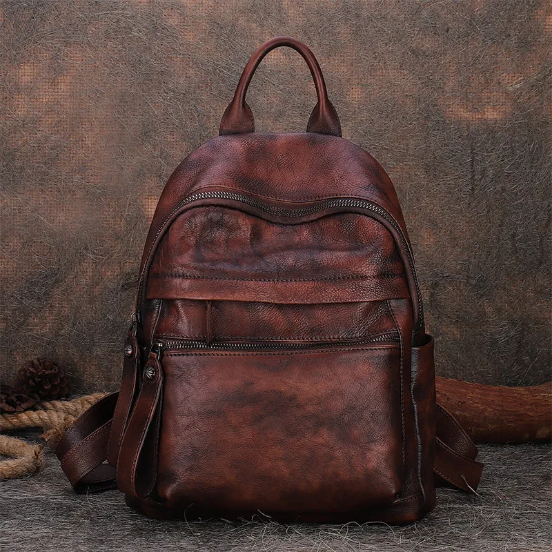 Best Vintage Leather Rucksack Bag Womens Vintage School Backpacks Leather Backpack Purse