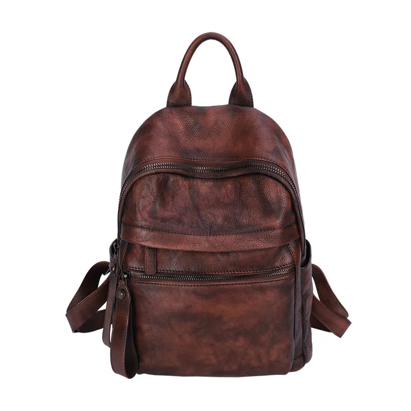 Best Vintage Leather Rucksack Bag Womens Vintage School Backpacks Leather Backpack Purse