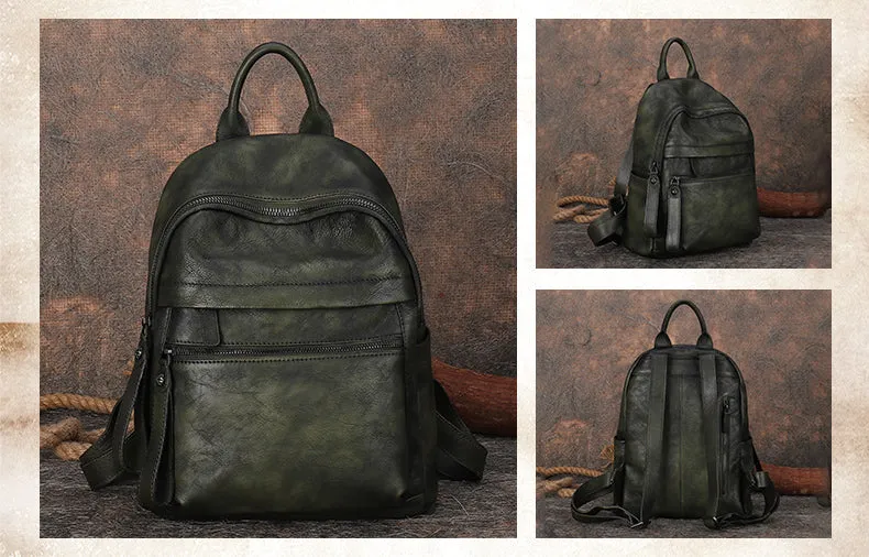 Best Vintage Leather Rucksack Bag Womens Vintage School Backpacks Leather Backpack Purse