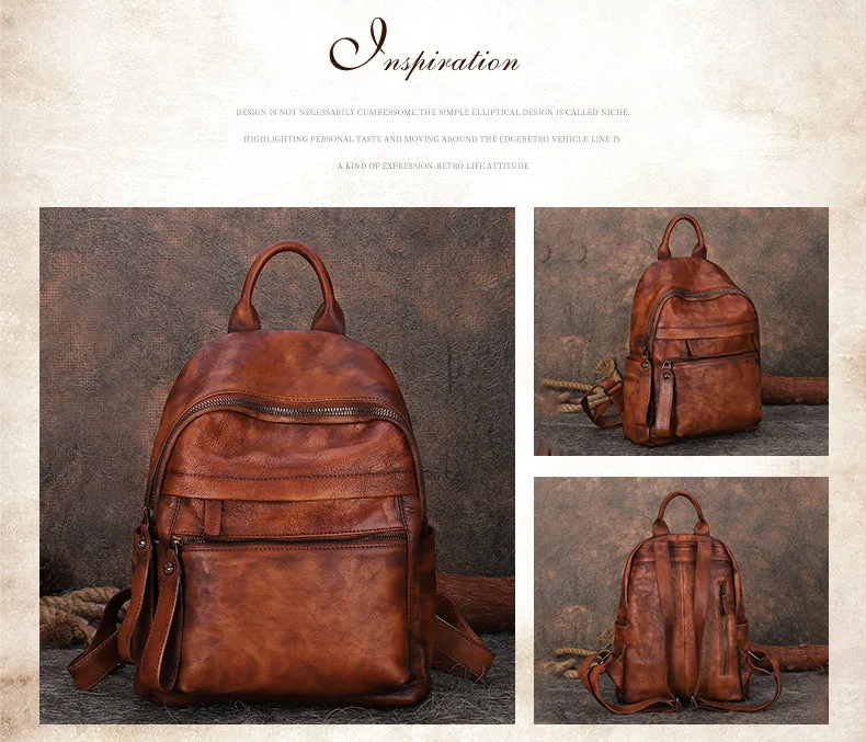 Best Vintage Leather Rucksack Bag Womens Vintage School Backpacks Leather Backpack Purse