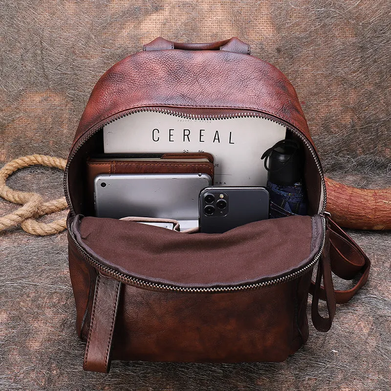 Best Vintage Leather Rucksack Bag Womens Vintage School Backpacks Leather Backpack Purse