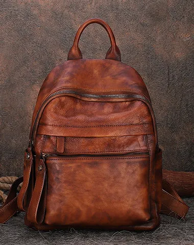 Best Vintage Leather Rucksack Bag Womens Vintage School Backpacks Leather Backpack Purse