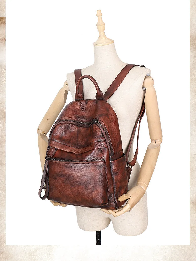 Best Vintage Leather Rucksack Bag Womens Vintage School Backpacks Leather Backpack Purse