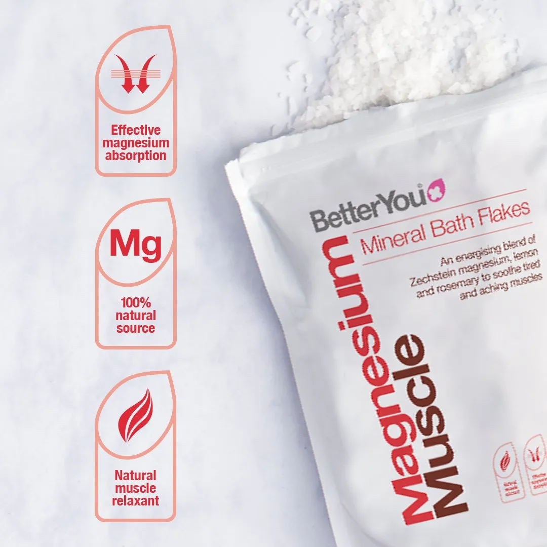 BetterYou Magnesium Muscle Mineral Bath Flakes 1kg
