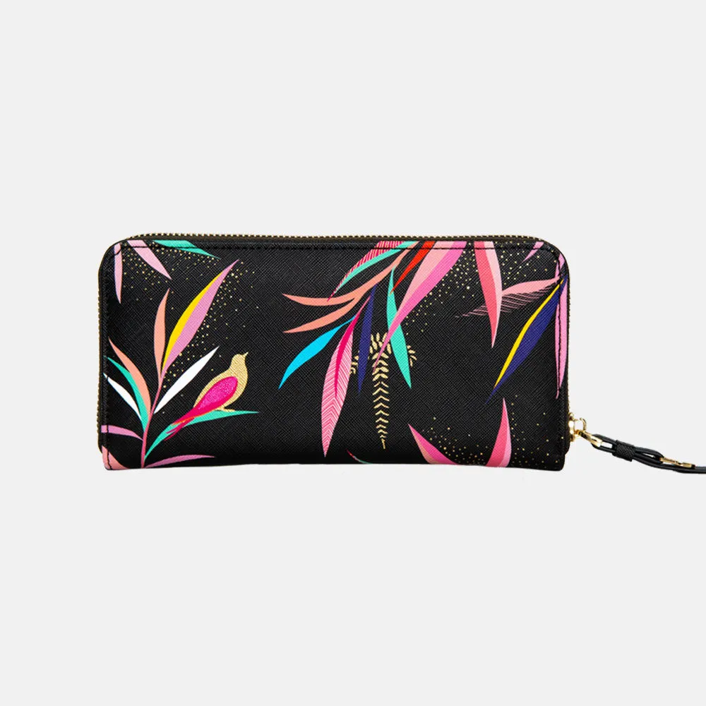 Black Bamboo Large Zip Purse