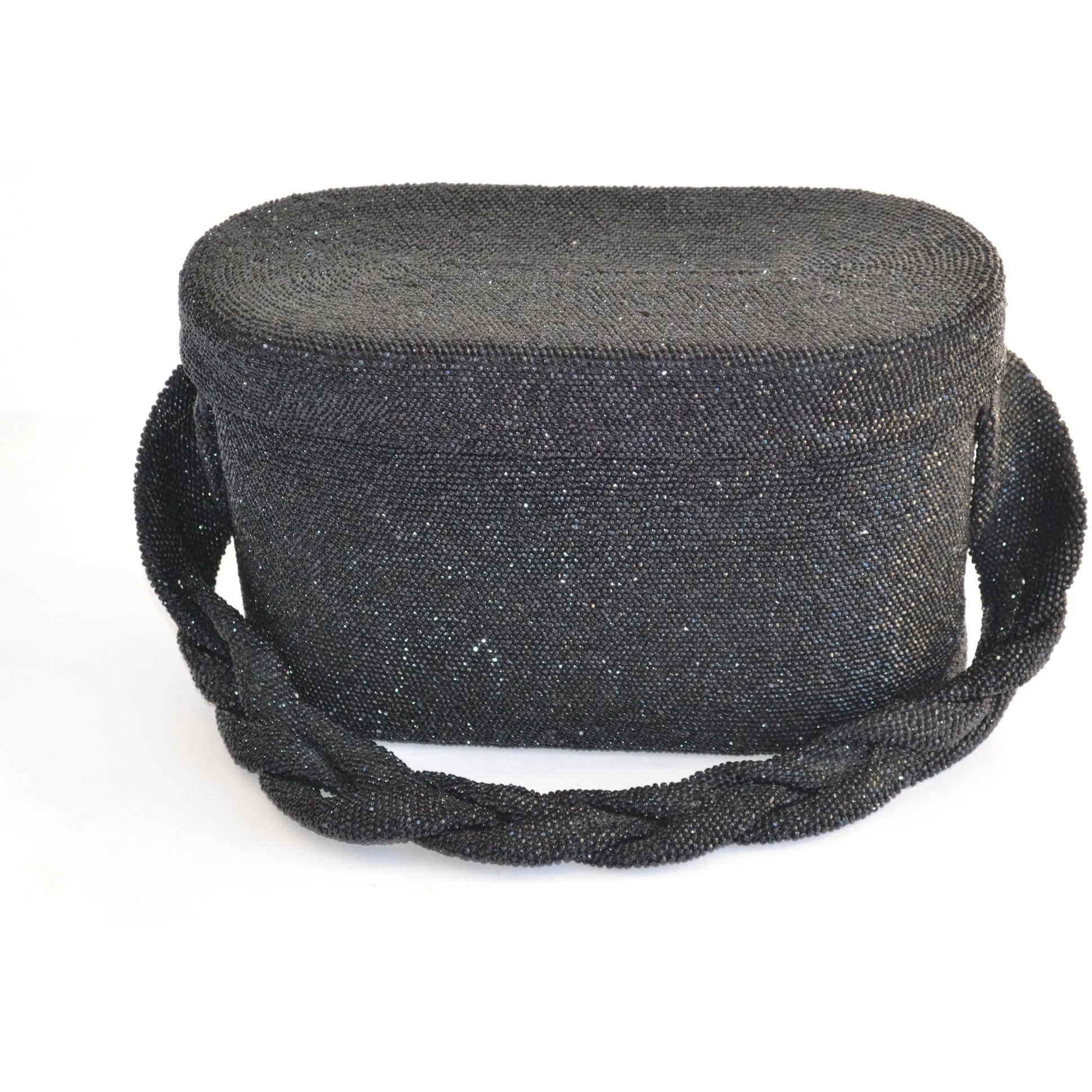 Black Carnival Beaded Bucket Purse