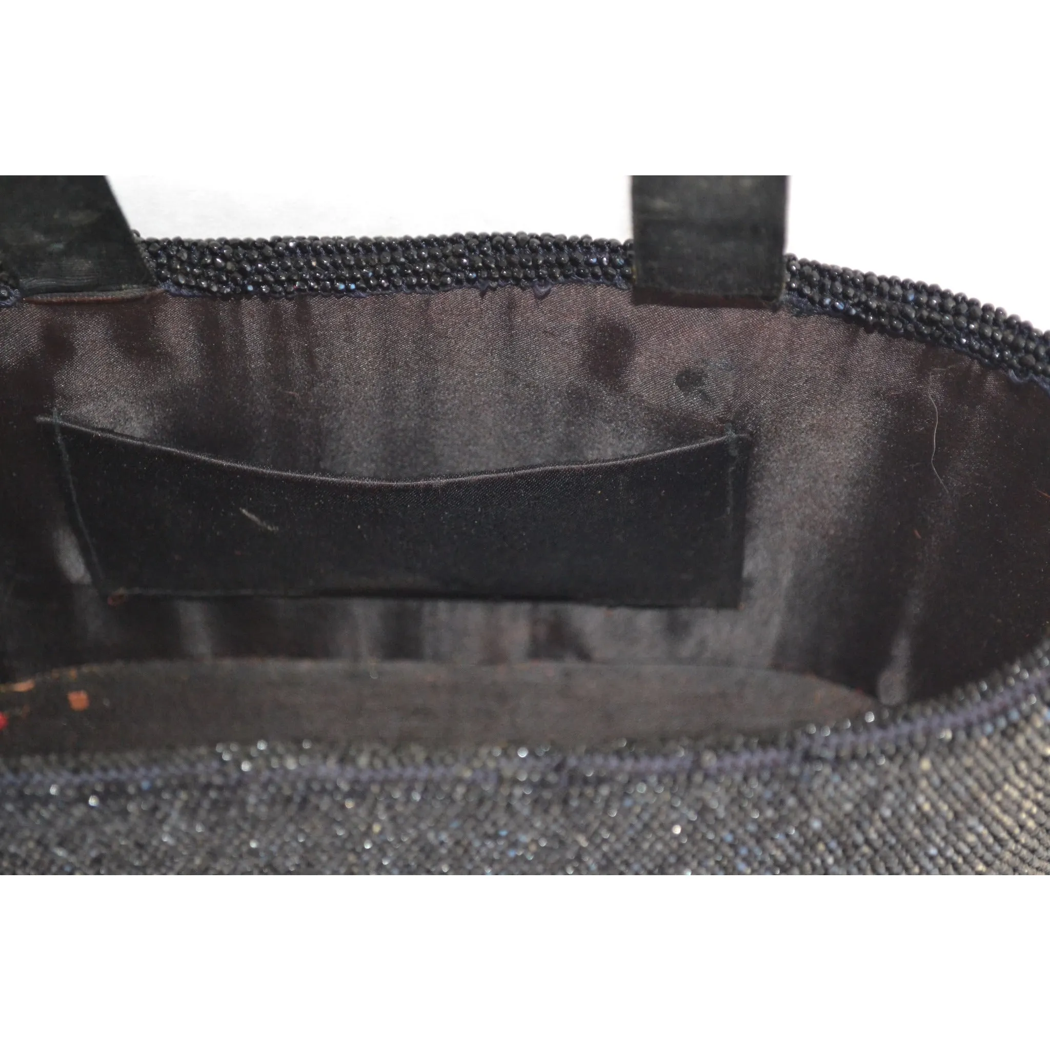 Black Carnival Beaded Bucket Purse