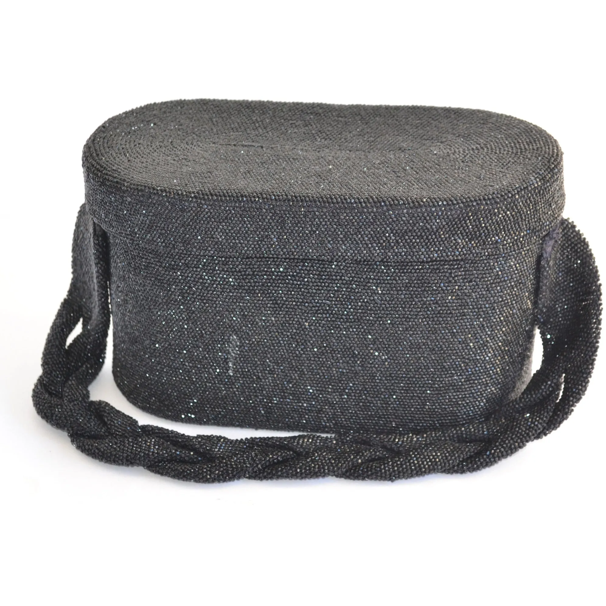 Black Carnival Beaded Bucket Purse