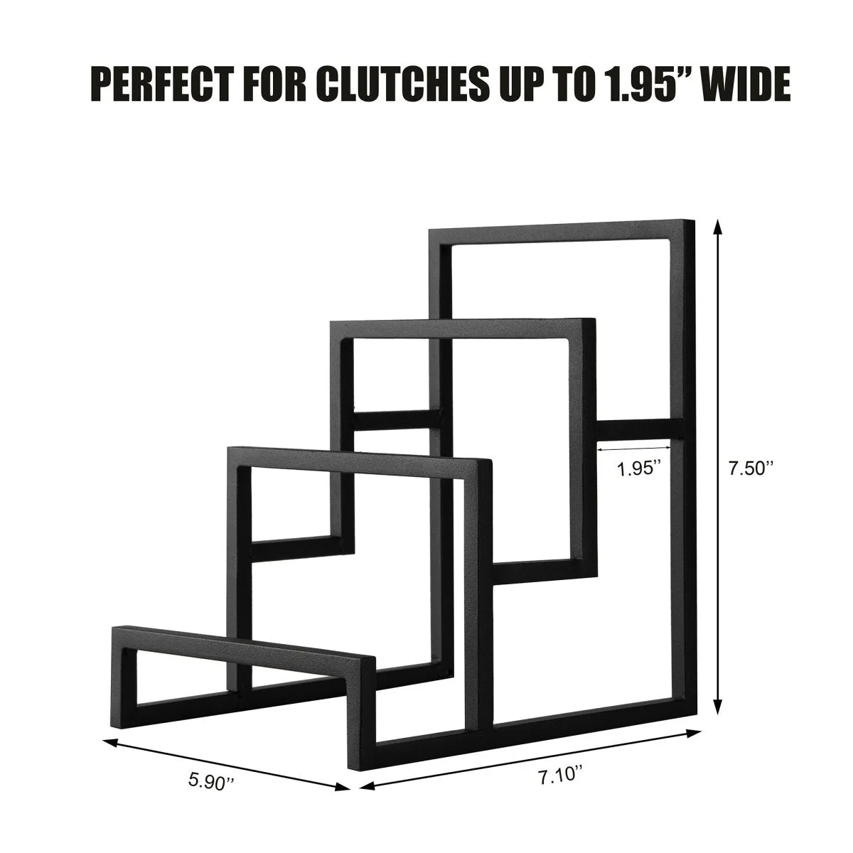 Black Clutch Purse Display Stand - Wallet Displays Rack for Boutique Store