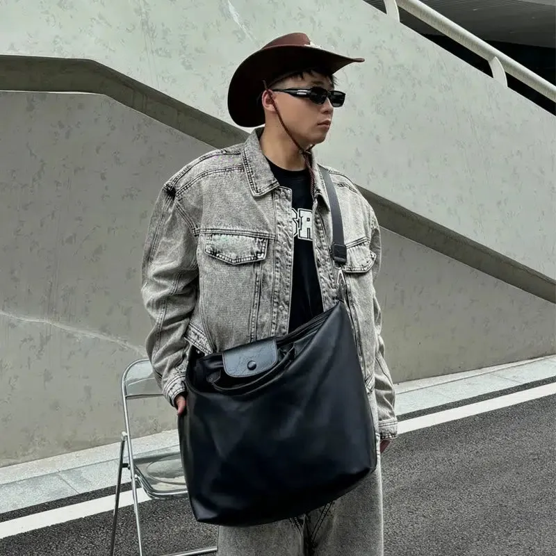 Black Leather Shoulder Bag