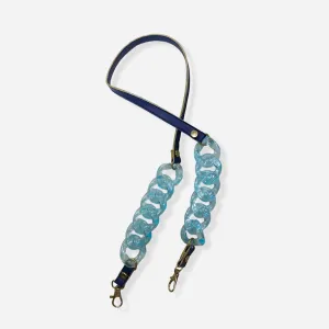 Blue designer clutch chain