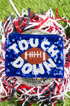 Blue 'Touchdown' Glimmering Coin Purse