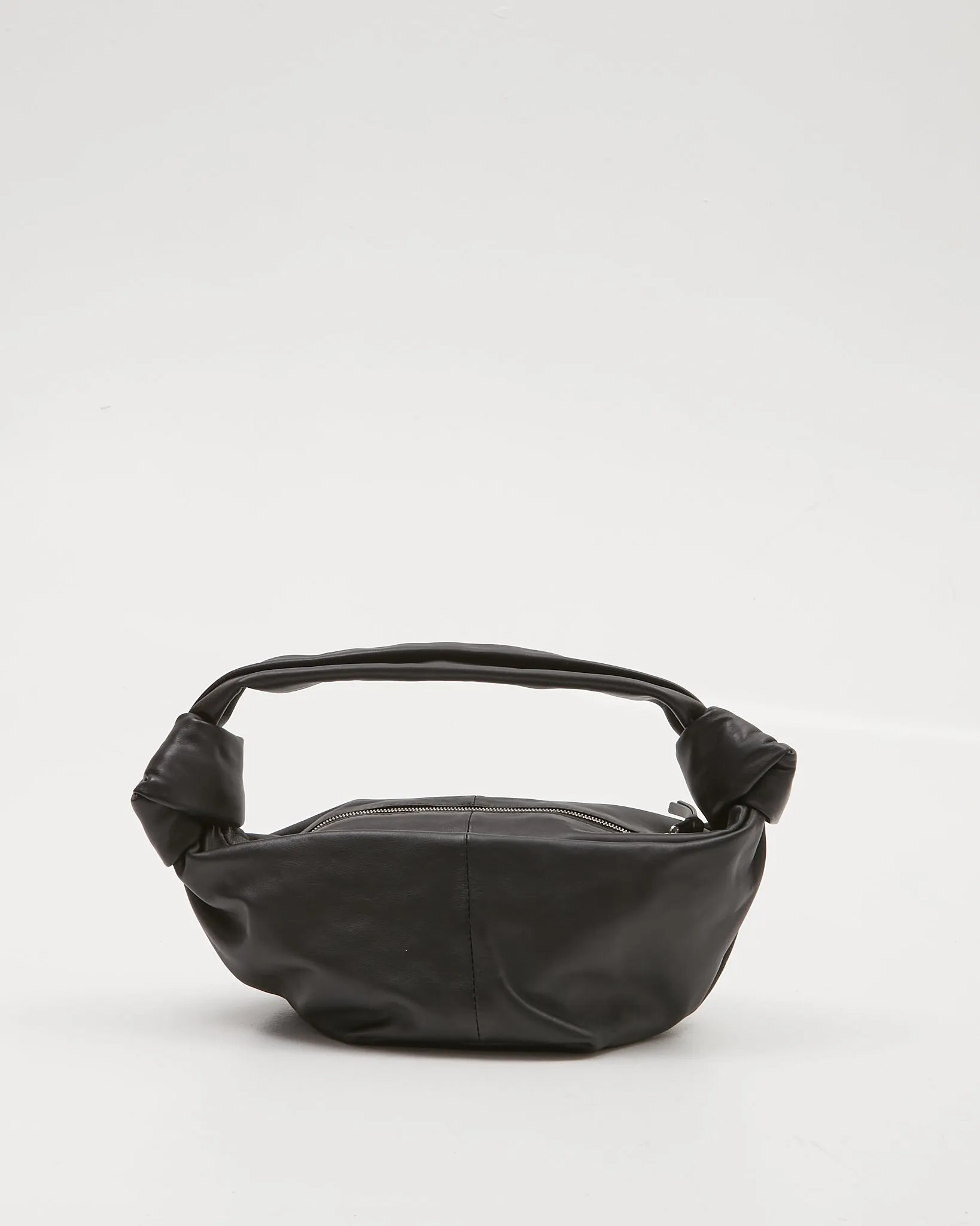 Bottega Veneta Black Leather Double Knot Shoulder Bag