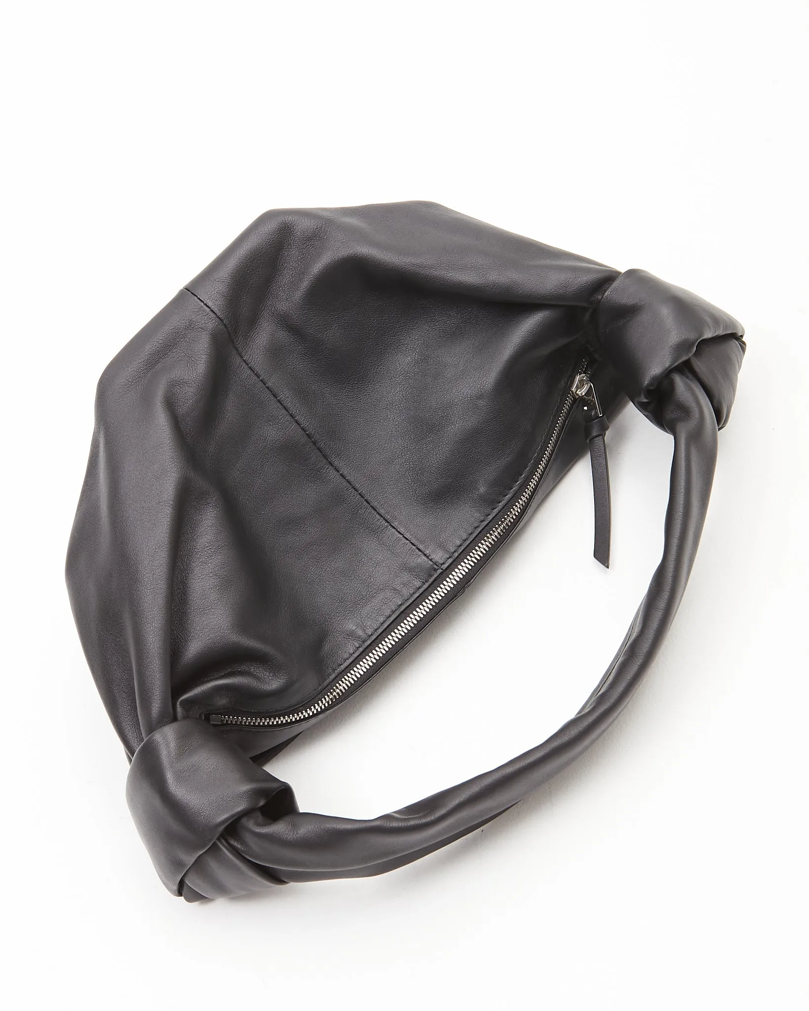 Bottega Veneta Black Leather Double Knot Shoulder Bag
