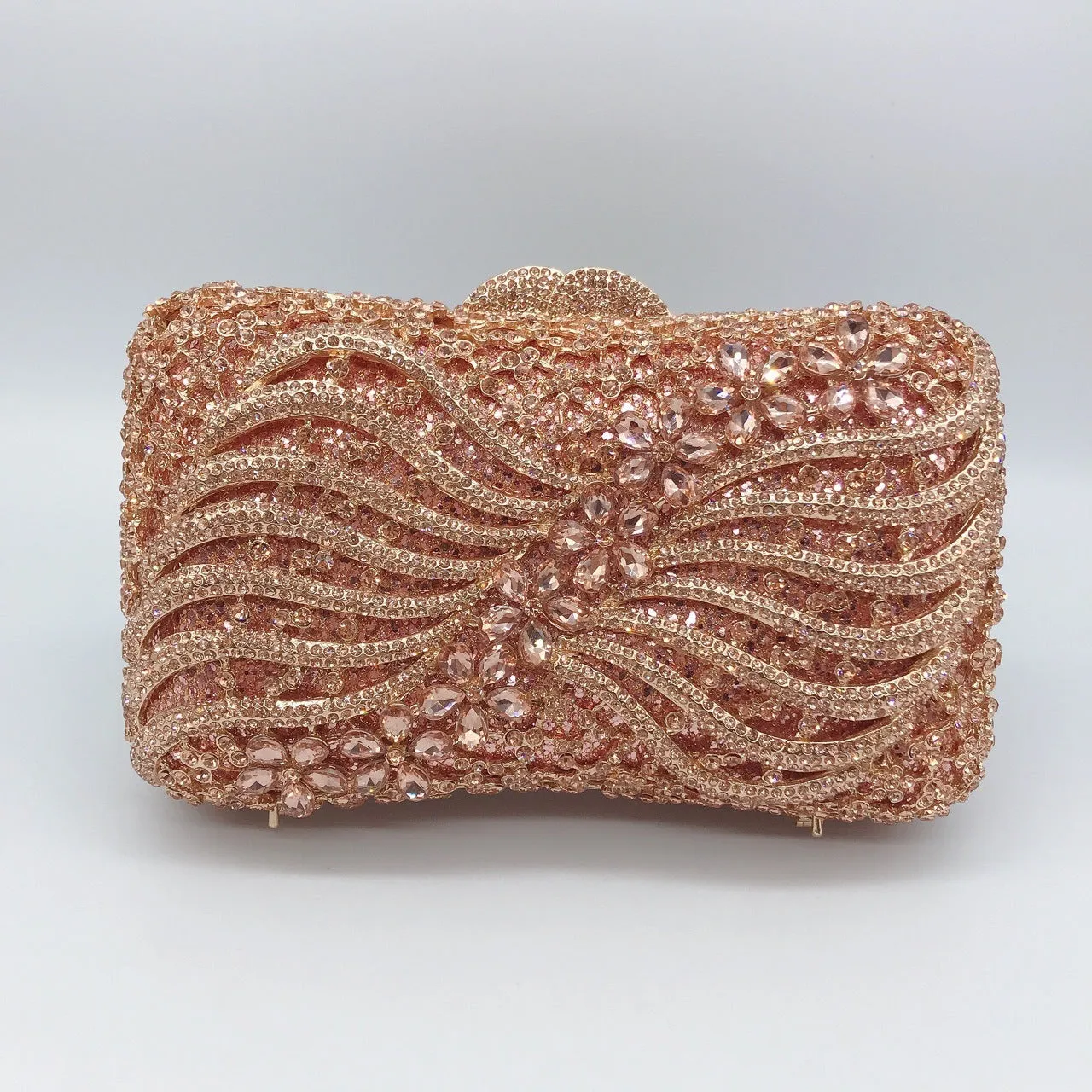 Bow Ribbon Diamond Evening Bag Hollow Rhinestone Banquet European And American Clutch
