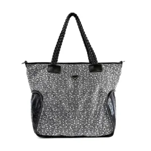 Brilliant Rhinestone And Croc Embossed Tote Handbag
