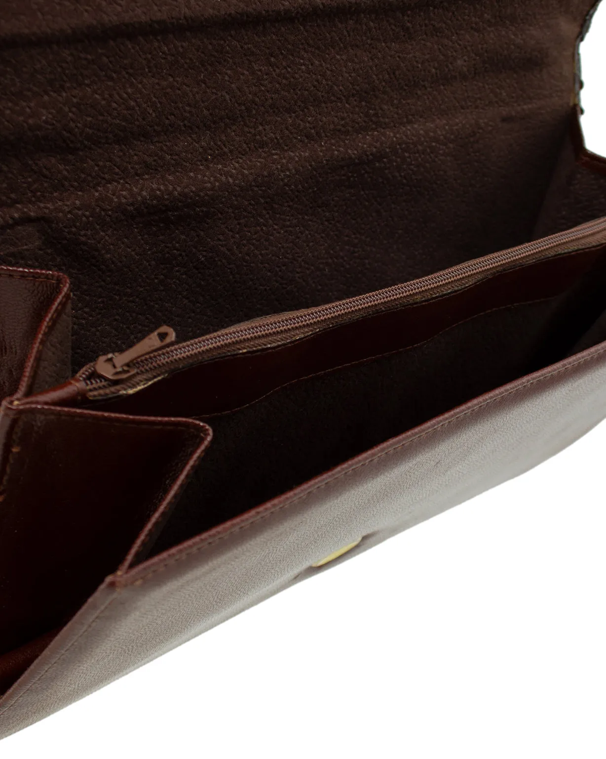 Brown Top Handle Clutch