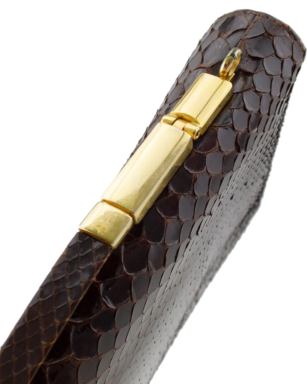 Brown Top Handle Clutch