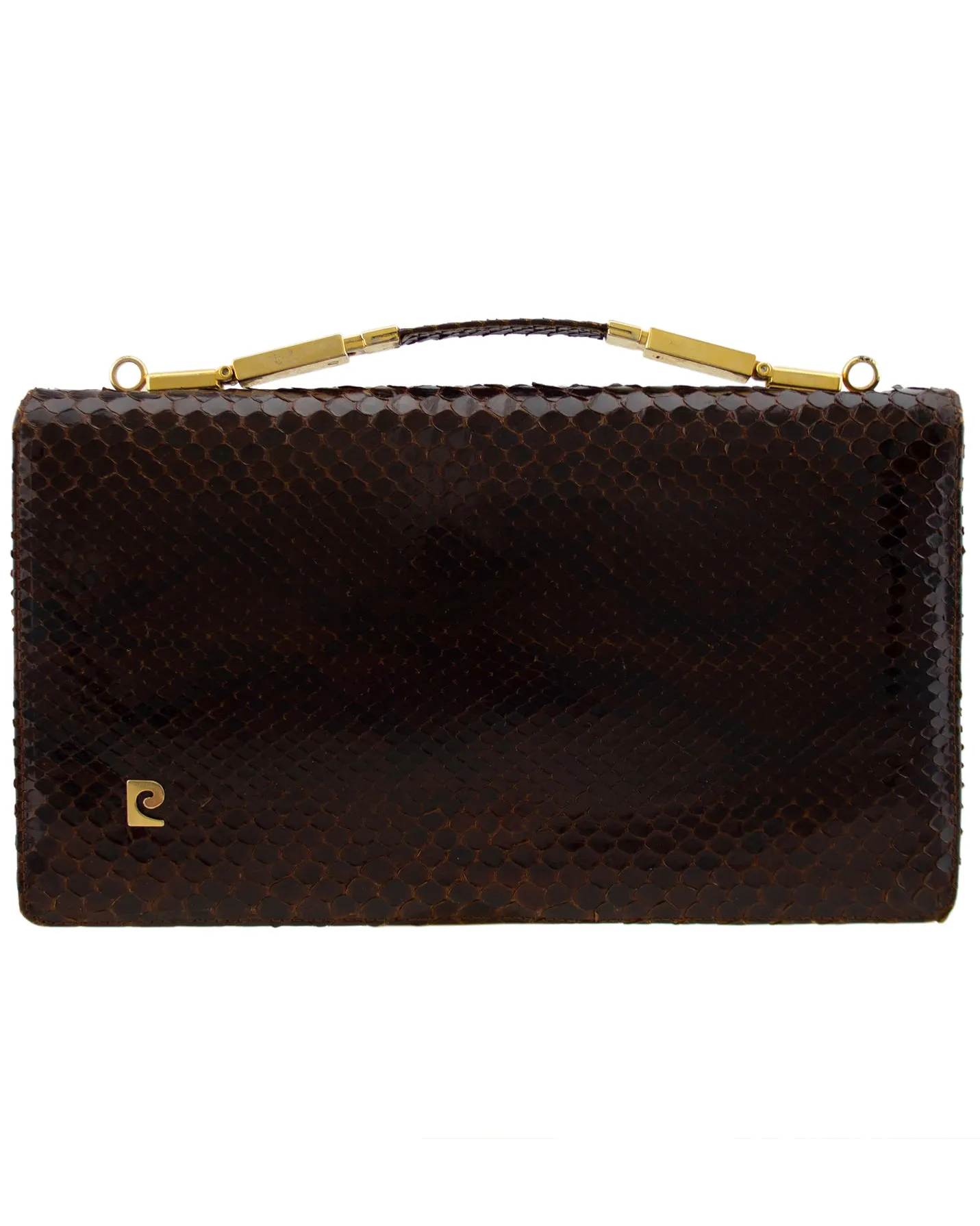 Brown Top Handle Clutch