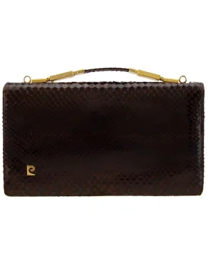 Brown Top Handle Clutch