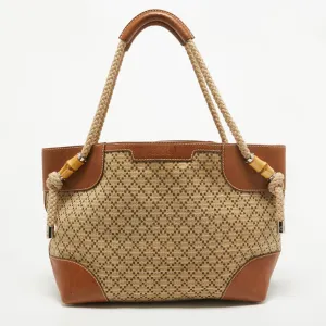 Brown/Beige Diamante Canvas Maui Tote