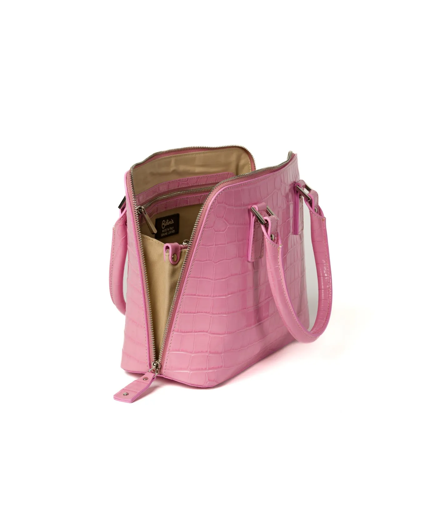 Bugatti Embossed Croco Leather Bag Candy Pink