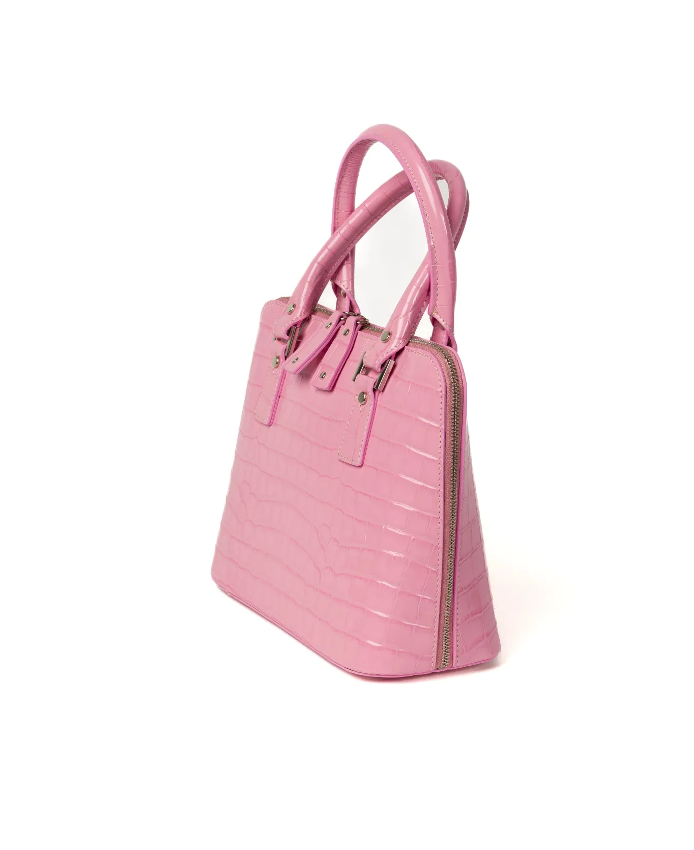 Bugatti Embossed Croco Leather Bag Candy Pink