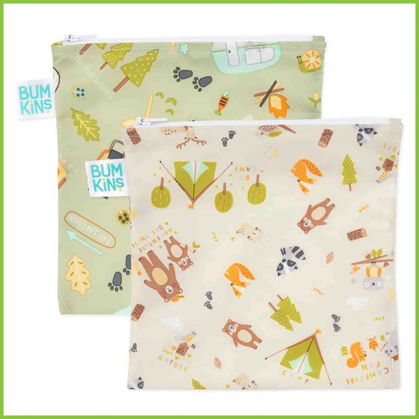 Bumkins Large Snack/Sandwich Bags - 2 pack - NEW