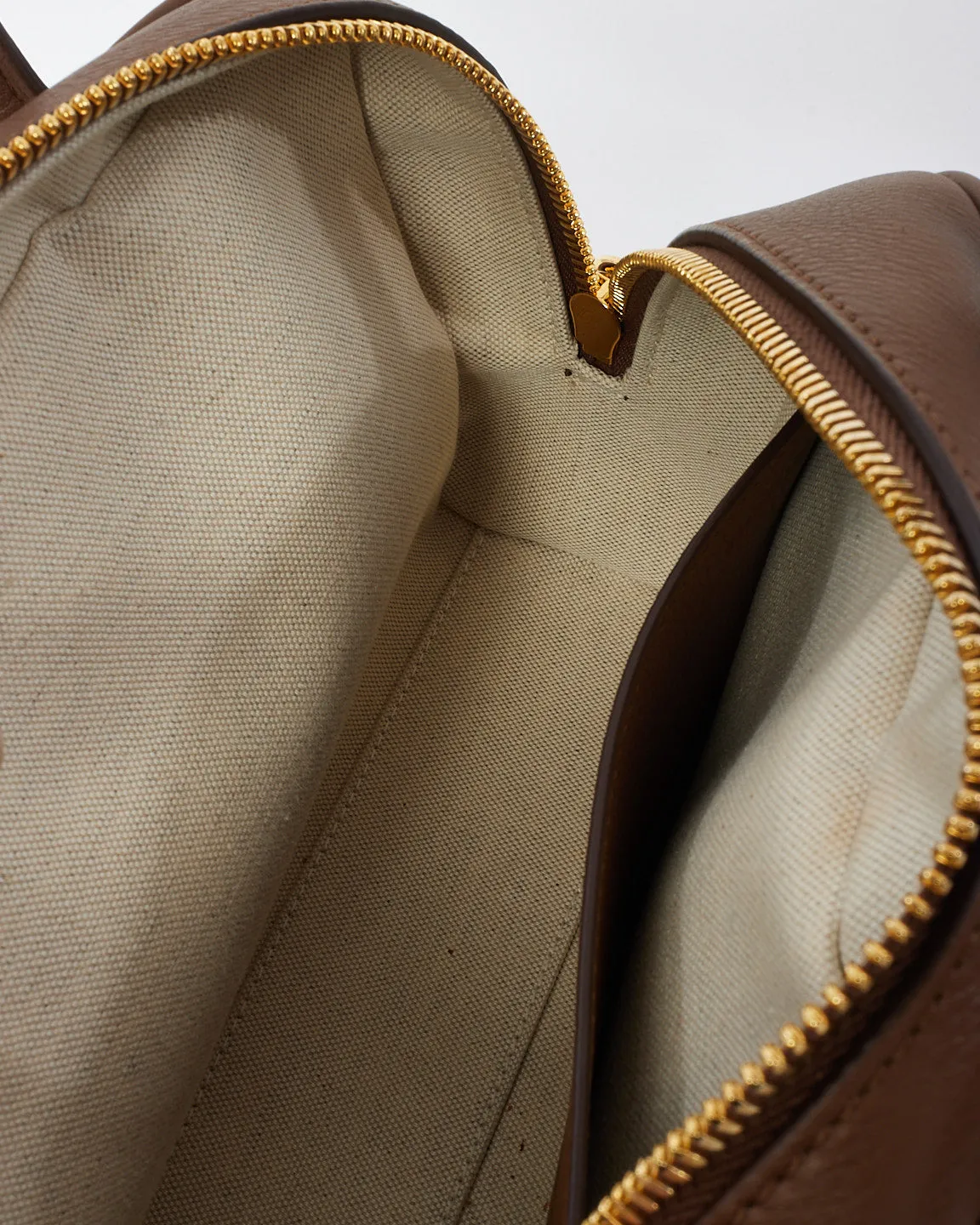 Burberry Brown Leather Mini Half Cube Tote Bag
