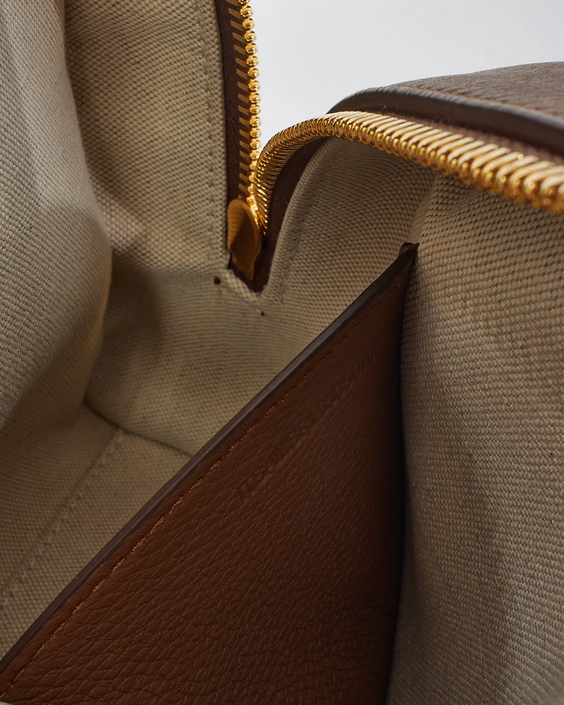 Burberry Brown Leather Mini Half Cube Tote Bag