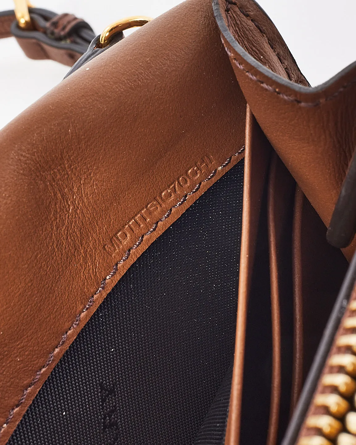 Burberry Check Canvas & Brown Leather Henley Wallet On Chain