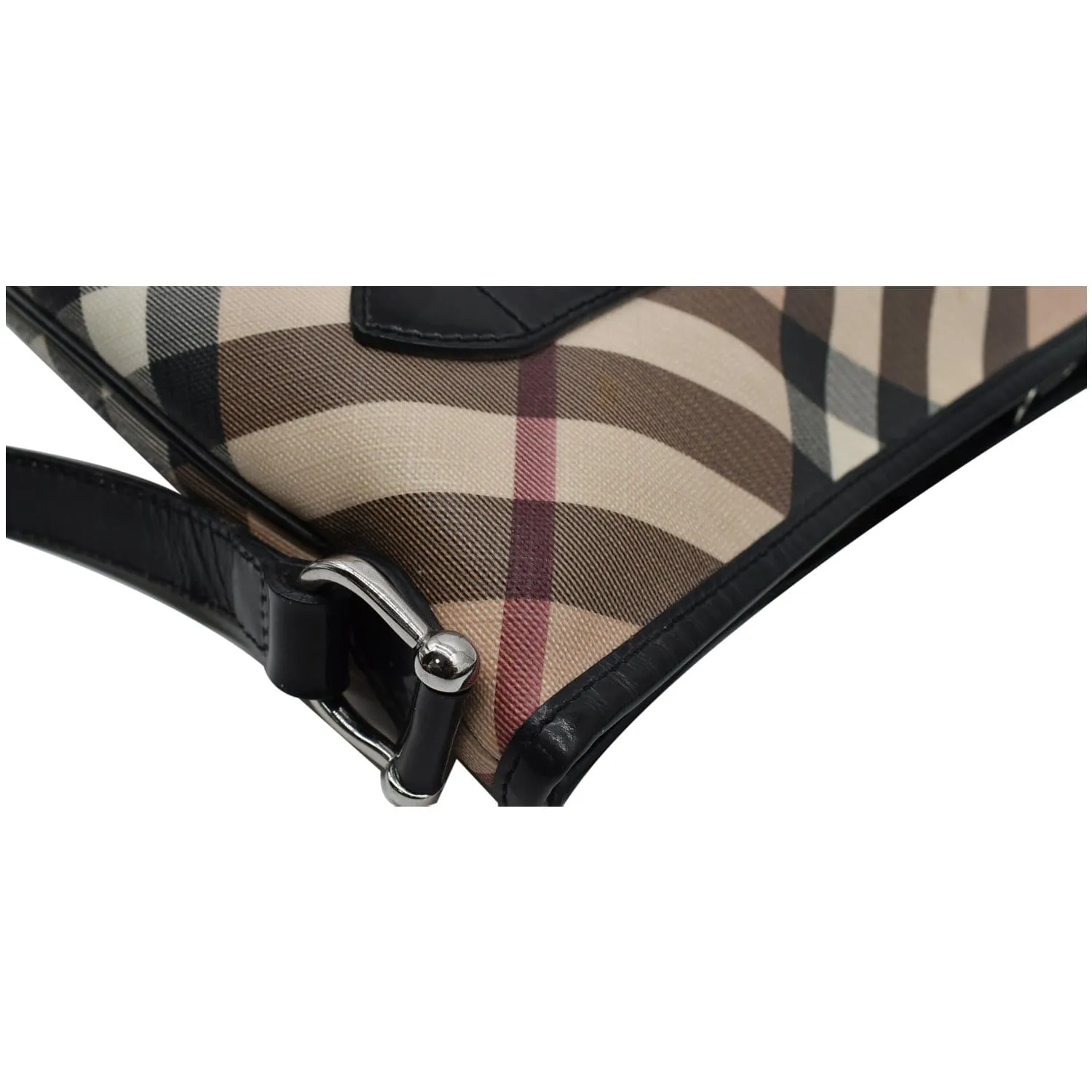 BURBERRY Dryden Small Supernova Check Patent Leather Crossbody Bag Black