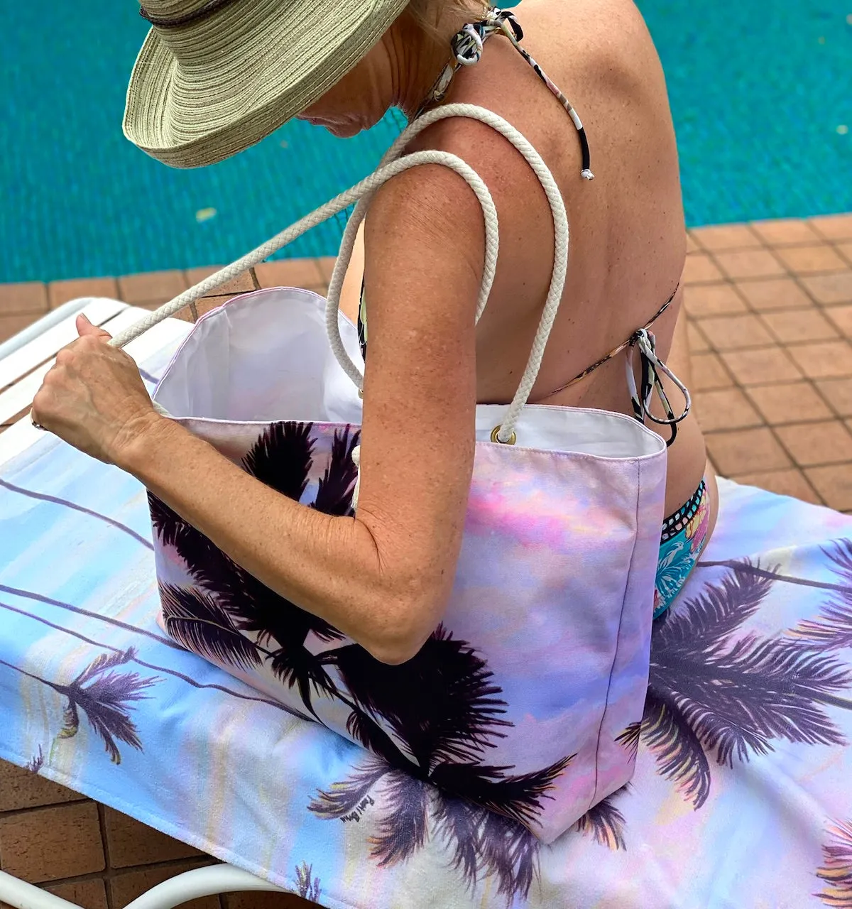 Canvas Tote Bag:  Cotton Candy Clouds