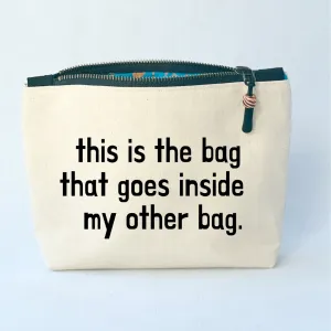 Canvas Zip Bag Lined - This is the bag that fits inside The Bag