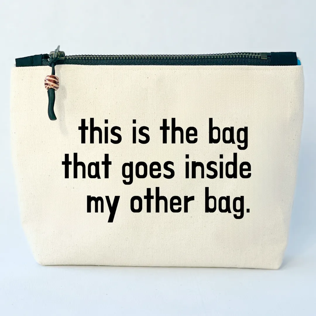 Canvas Zip Bag Lined - This is the bag that fits inside The Bag