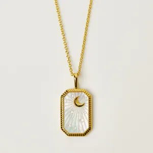 Celestial Mother Of Pearl Tarot Engravable Necklace