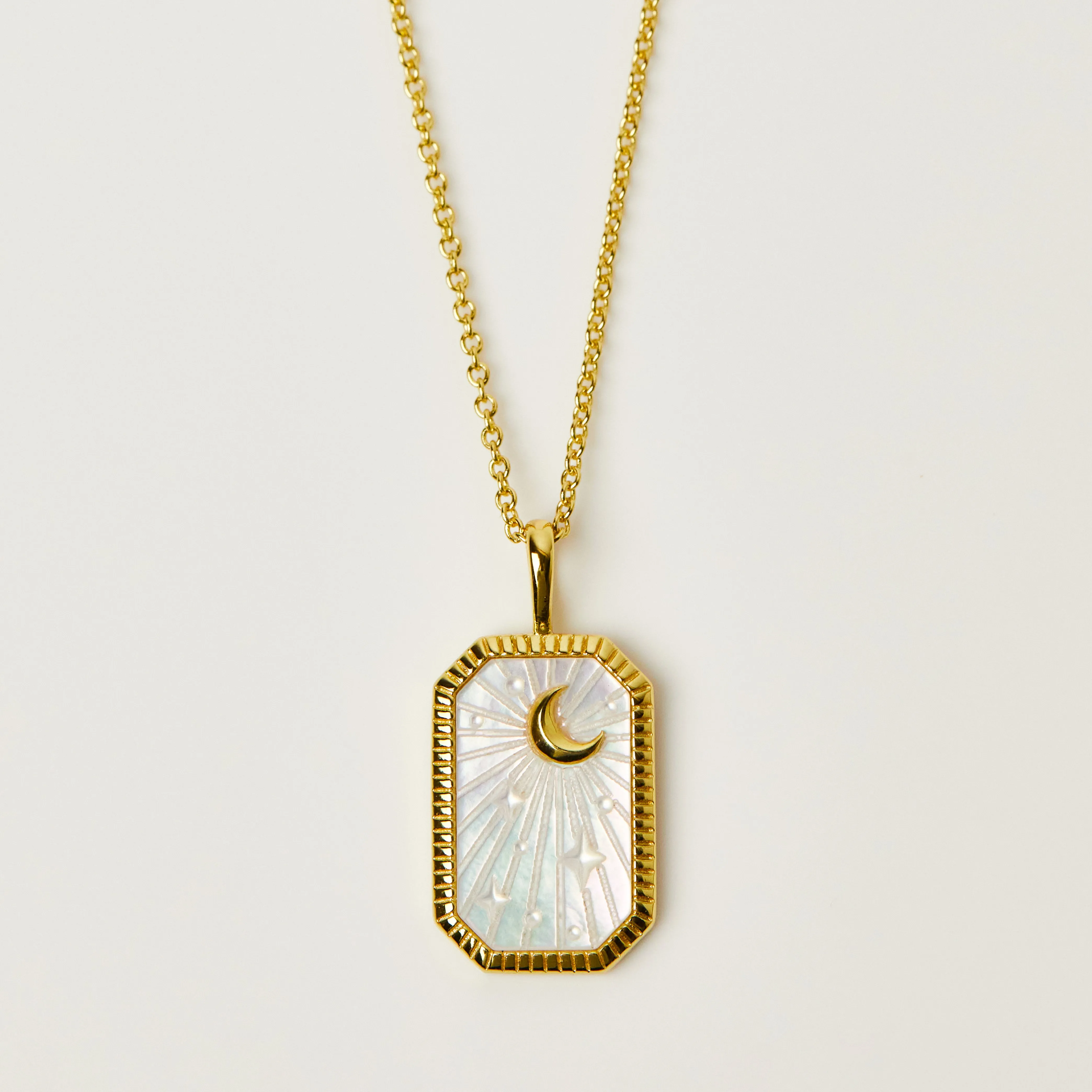 Celestial Mother Of Pearl Tarot Engravable Necklace
