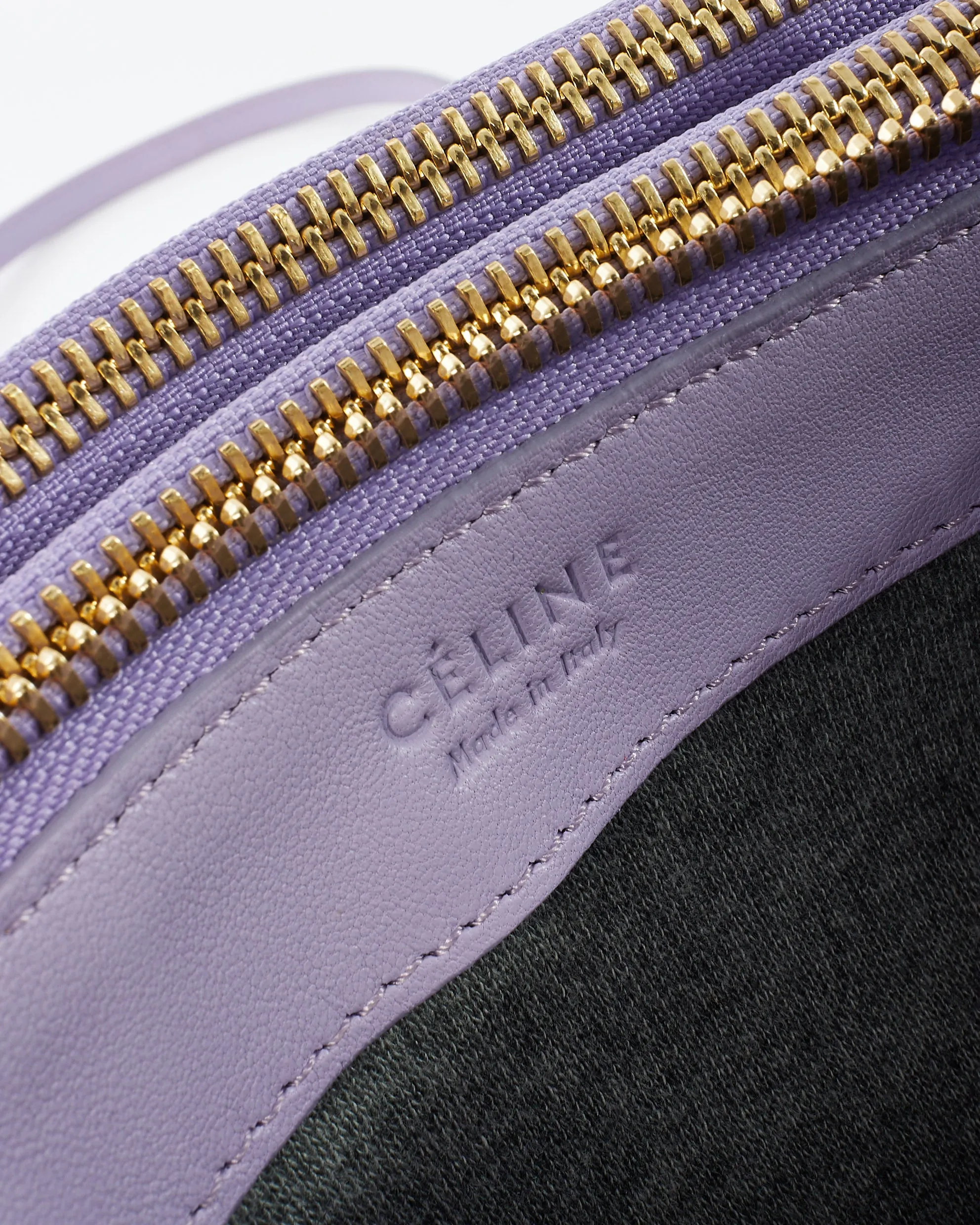 Celine Lilac Leather Trio Pouch Crossbody Bag